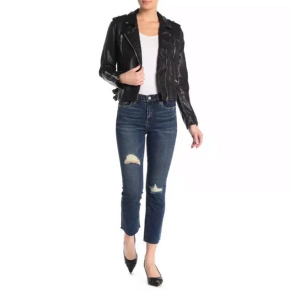 NWT BLANK NYC The Bowery Distressed Bootcut Jeans - Picture 2 of 13